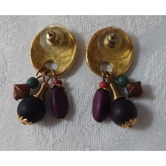 LOT OF BLACK, GOLD TONE NECKLACES, EARRINGS UNBRANDED 11 PIECES - Picture 11 of 16